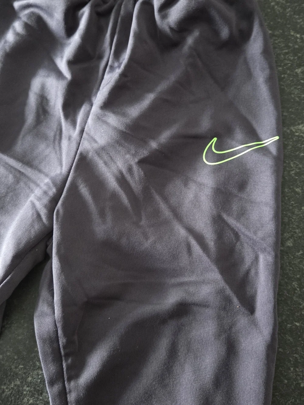 Nike Kids Two-Piece Tracksuit - Charcoal with Neon Green Swoosh - Picture 3 of 5